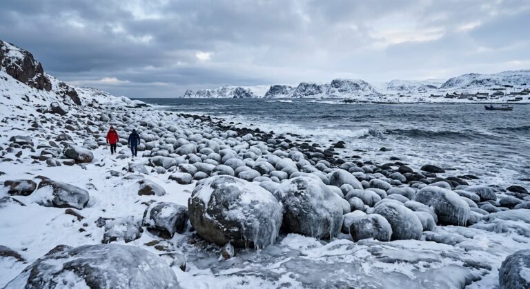 Icy teriberka beach dragon eggs beach