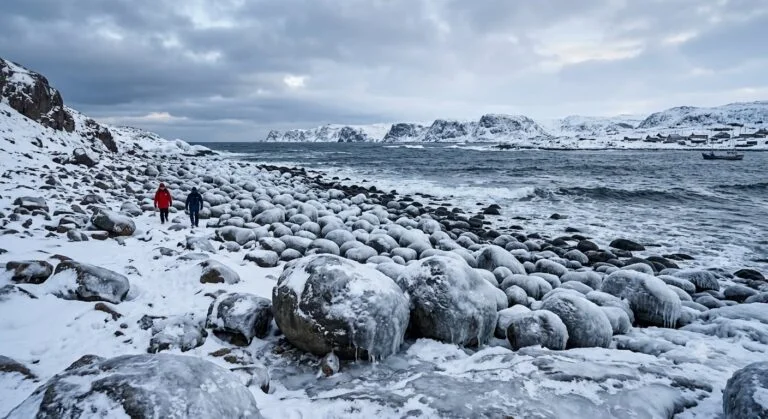 Icy teriberka beach dragon eggs beach